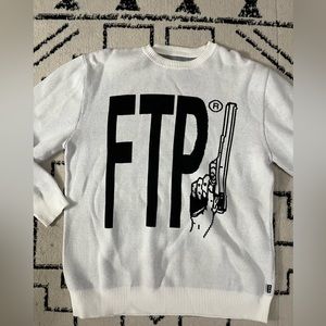 FTP Watch Your Back New Large Crewneck white sweater Limited edition